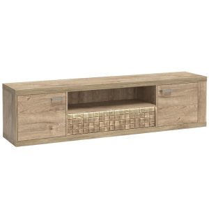Szafka RTV Natural N-13 195 Ribbeck – nowoczesny design, naturalne wykończenie, 195 cm