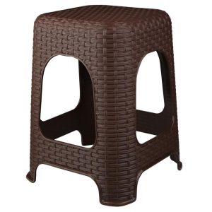 Taboret Rattan brązowy – elegancki design, wytrzymały materiał, stylowy dodatek do wnętrza