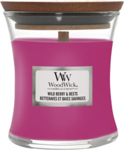 Świeca Core WoodWick Wild Berry & Beets mała – zapach owocowy, naturalny knot, rozmiar mały