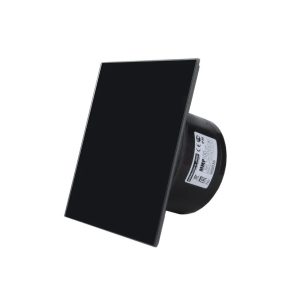 Wentylator łazienkowy MMP Szkło Czarny połysk 100m³/h, 5.5W, 23db Higrometr, Timer, zawór zwrotny