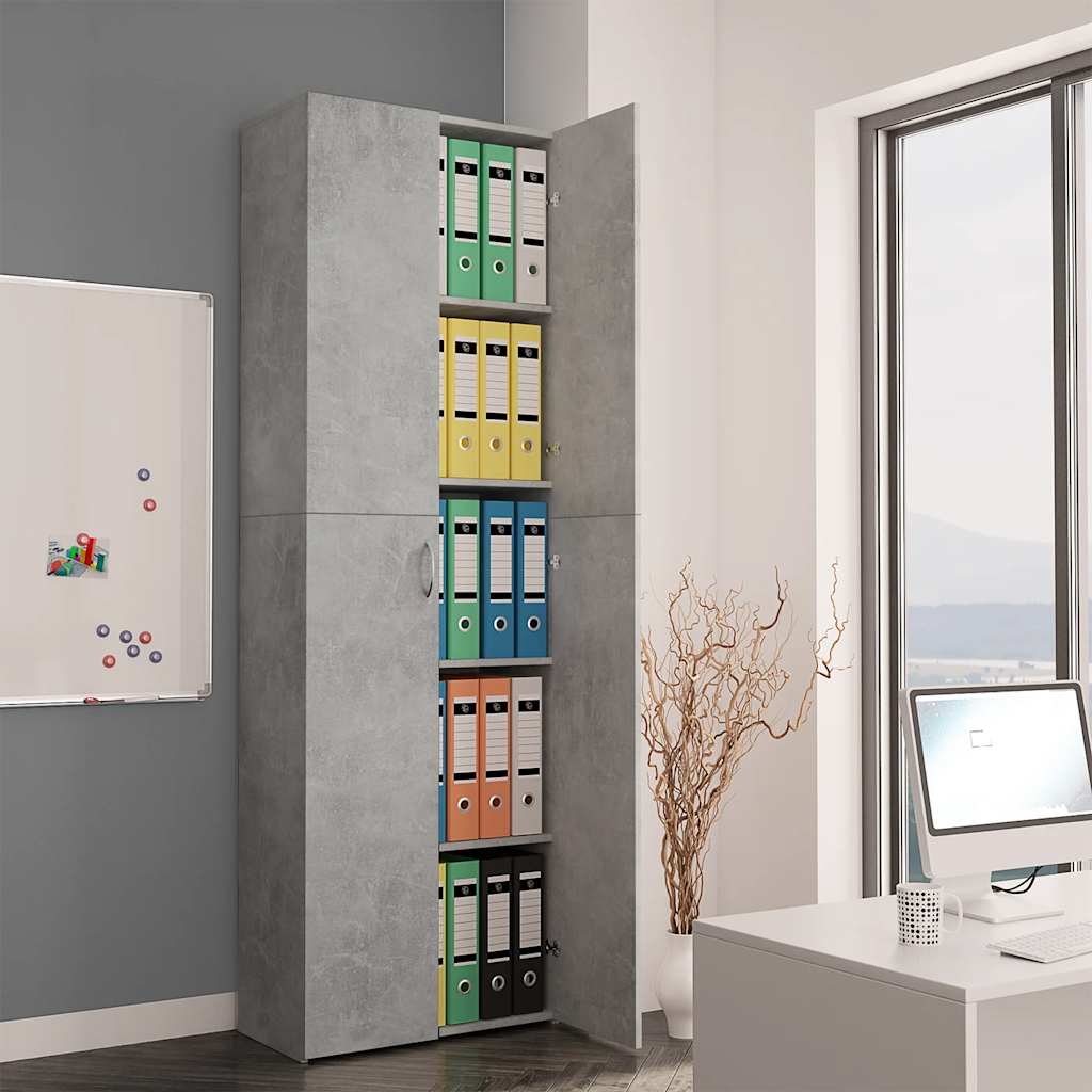 vidaXL Szafa biurowa, betonowy szary, 60x32x190 cm