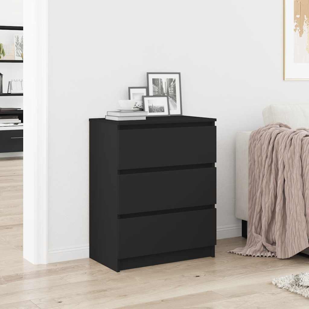 vidaXL Szafka, czarna, 60x35x76 cm, materiał drewnopochodny