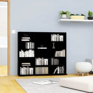 vidaXL Szafka na płyty CD, czarna, 100 x 23 x 89,5 cm