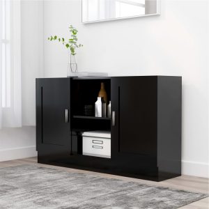 vidaXL Szafka, czarna, 120×30,5×70 cm, materiał drewnopochodny
