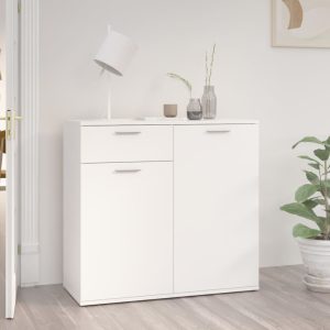 vidaXL Szafka, biała, 80x36x75 cm, materiał drewnopochodny