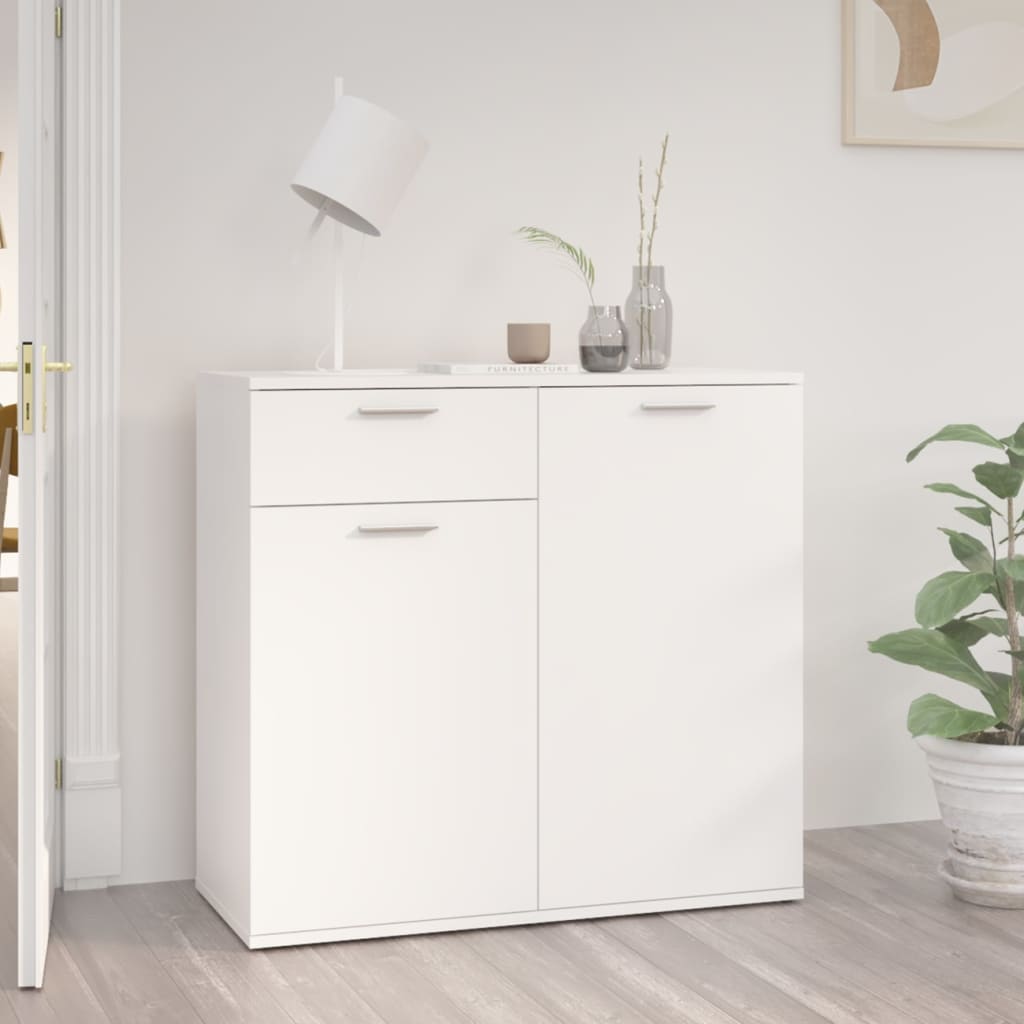 vidaXL Szafka, biała, 80x36x75 cm, materiał drewnopochodny