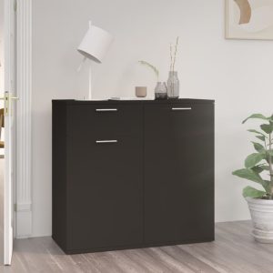 vidaXL Szafka, czarna, 80x36x75 cm, materiał drewnopochodny