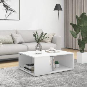 vidaXL Stolik kawowy, biały, 90x67x33 cm, materiał drewnopochodny