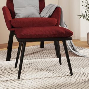vidaXL Podnóżek, winna czerwień, 45×29,5×35 cm, tkanina i ekoskóra