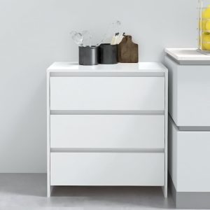 vidaXL Szafka, biała z połyskiem, 70x41x75 cm, materiał drewnopochodny