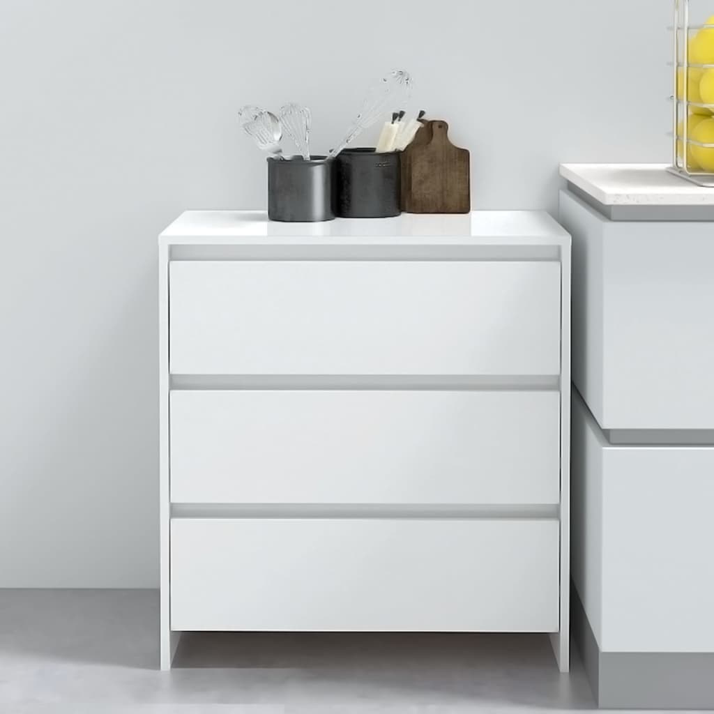 vidaXL Szafka, biała z połyskiem, 70x41x75 cm, materiał drewnopochodny