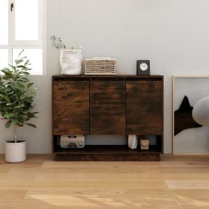 vidaXL Szafka, przydymiony dąb, 97x31x75 cm, materiał drewnopochodny