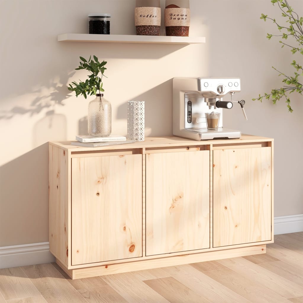 vidaXL Szafka, 111x34x60 cm, lite drewno sosnowe