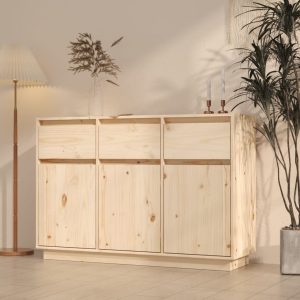 vidaXL Szafka, 110x34x75 cm, lite drewno sosnowe