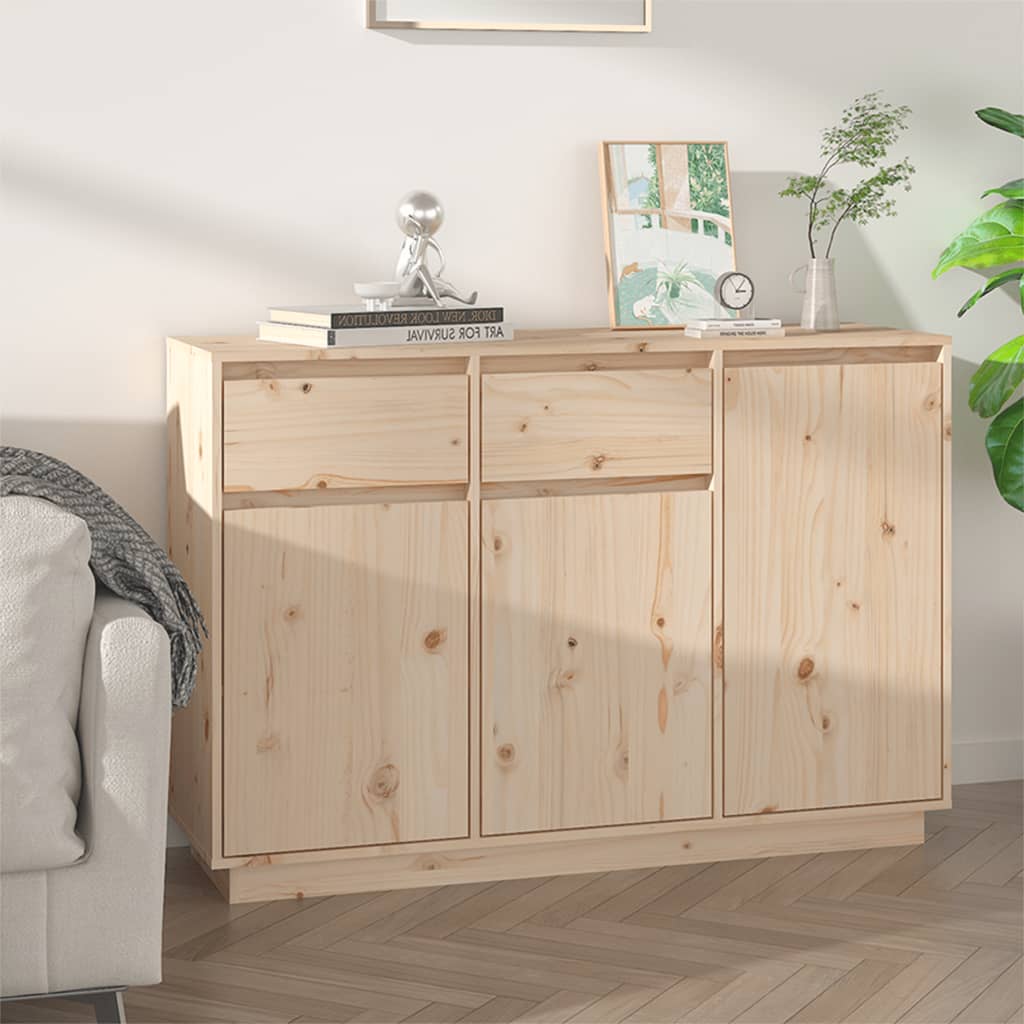 vidaXL Szafka, 110x34x75 cm, lite drewno sosnowe