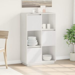 vidaXL Szafka, biała, 74x35x117 cm, lite drewno sosnowe