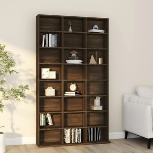 vidaXL Szafka na płyty CD, brązowy dąb, 102x23x177,5 cm
