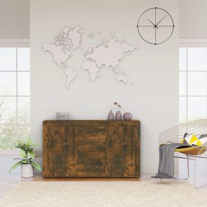 vidaXL Komoda, przydymiony dąb, 120x36x69 cm, materiał drewnopochodny