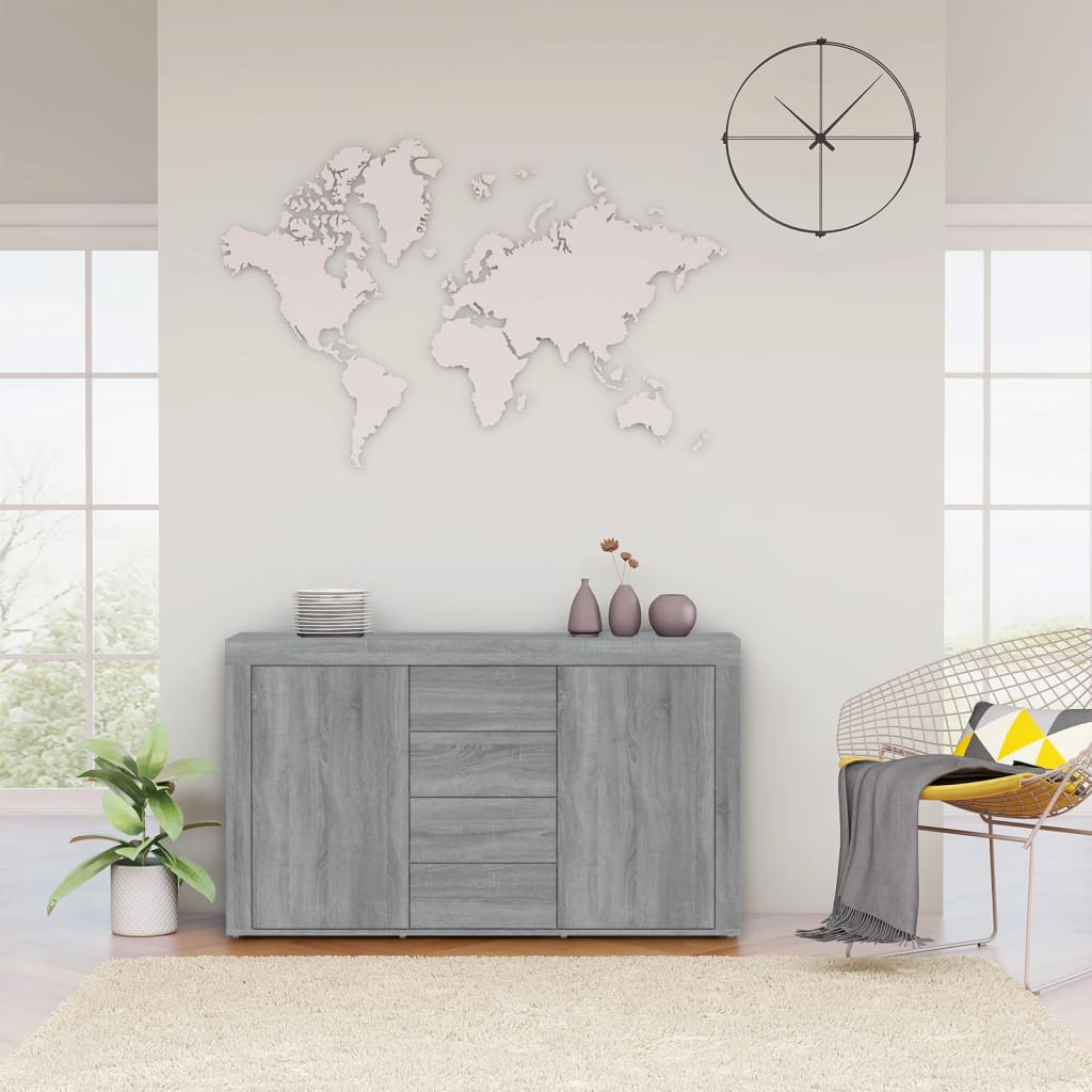 vidaXL Szafka, szary dąb sonoma, 120x36x69 cm, materiał drewnopochodny