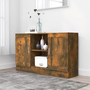 vidaXL Komoda, przydymiony dąb, 120×30,5x70cm, materiał drewnopochodny