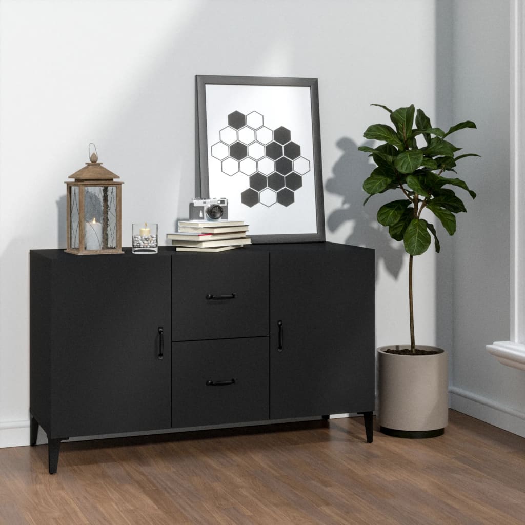 vidaXL Komoda, czarna, 100x36x60 cm, materiał drewnopochodny