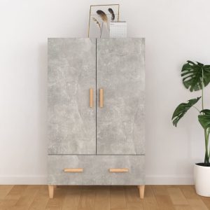 vidaXL Wysoka szafka, szarość betonu, 70x31x115 cm