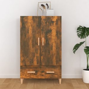 vidaXL Szafka, przydymiony dąb, 70x31x115 cm, materiał drewnopochodny