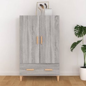vidaXL Szafka, szary dąb sonoma, 70x31x115 cm, materiał drewnopochodny