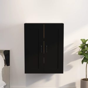 vidaXL Szafka wisząca, czarna, 69,5×32,5×90 cm