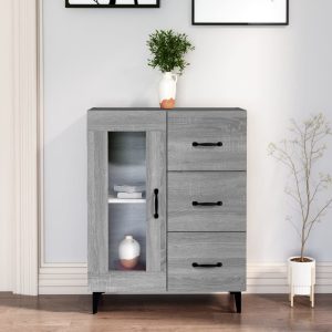 vidaXL Szafka, szary dąb sonoma, 69,5x34x90cm, materiał drewnopochodny