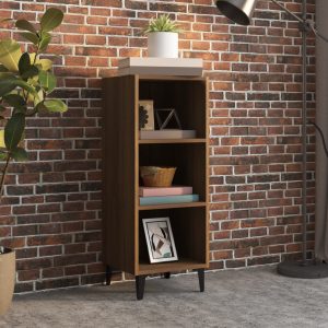 vidaXL Szafka, brązowy dąb, 34,5×32,5×90 cm, materiał drewnopochodny