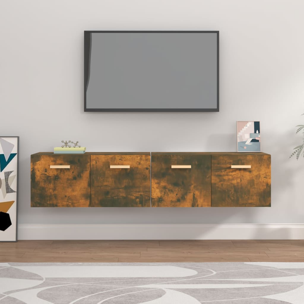 vidaXL Szafki wiszące, 2 szt., przydymiony dąb, 80x35x36,5 cm