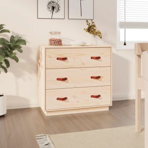 vidaXL Komoda, 80x40x75 cm, lite drewno sosnowe