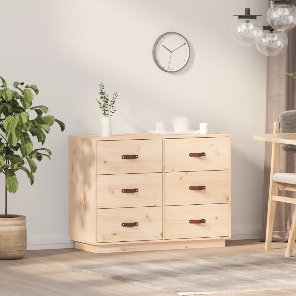 vidaXL Komoda, 100x40x75 cm, lite drewno sosnowe