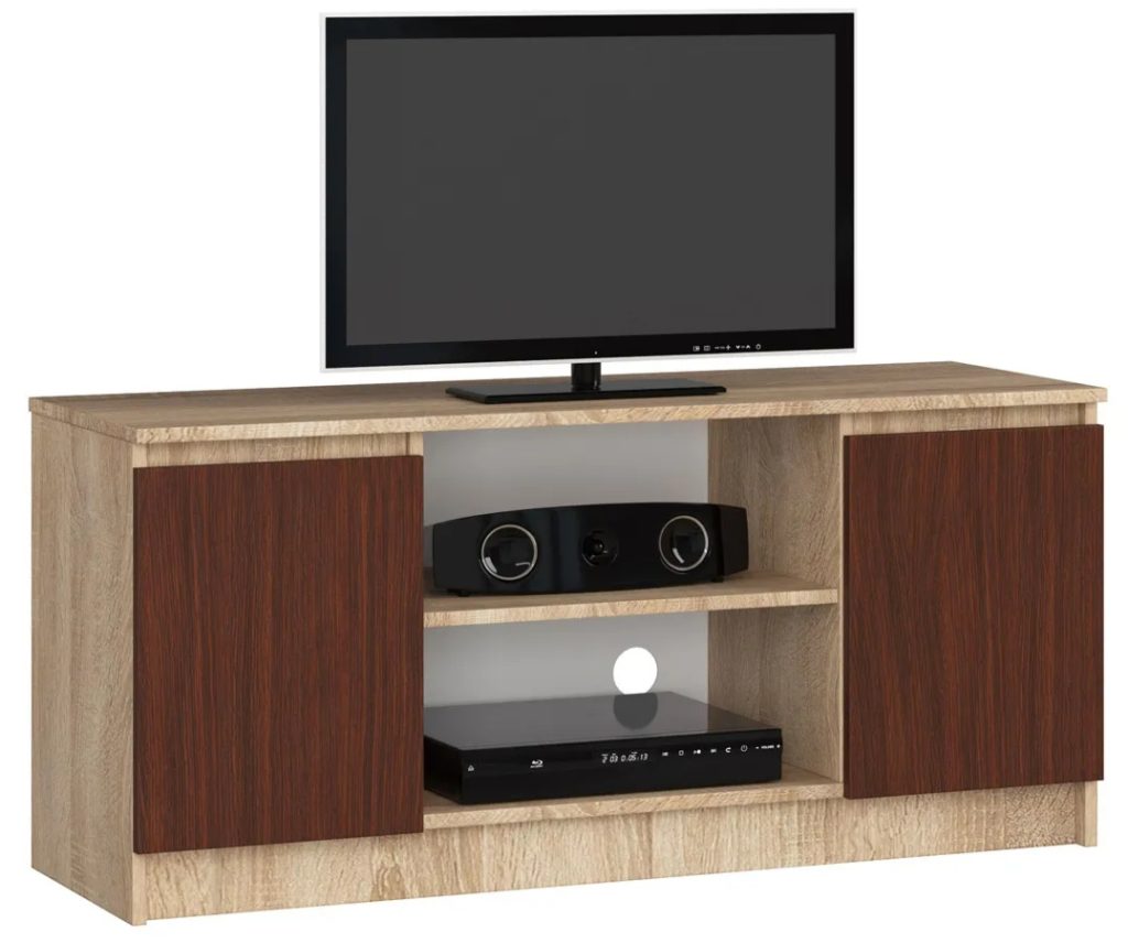 Szafka RTV z półkami dąb sonoma + wenge T2-L75