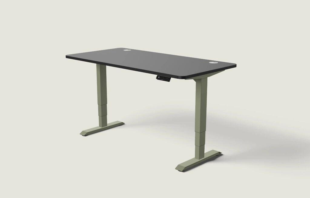 Desktronic – Biurko HomePro – Oliwkowa zieleń / Czarny / 160×80 cm