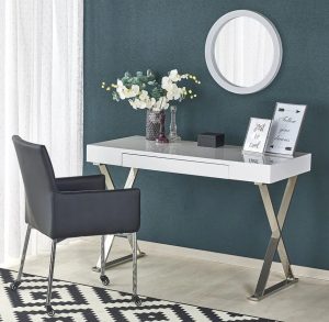 Biurko lakierowane glamour biały połysk W8-M84
