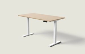 Desktronic – Biurko HomeOne – Biały / Bambus / 160×80 cm