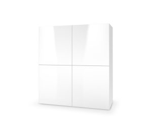 Komoda z drzwiami biała mat / wysoki połysk 100 cm Livo – nowoczesny design, praktyczne przechowywanie, trwałe materiały