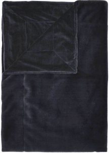 Koc futrzany Furry 150 x 200 cm – miękki, ciepły, ciemnogranatowy, idealny do użytku domowego