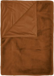 Koc futrzany Furry 150 x 200 cm – miękki materiał, rdzawy kolor, doskonały do relaksu