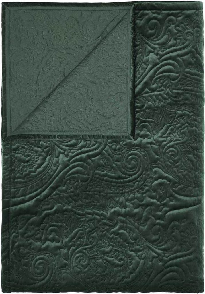 Narzuta Roeby 180 x 265 cm – elegancka narzuta w ciemnozielonym kolorze, idealna na łóżko, stylowy dodatek do wnętrza