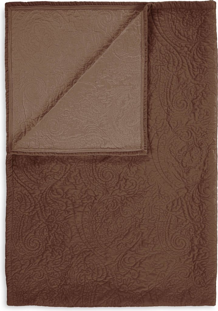 Narzuta Roeby 270 x 265 cm czekoladowa – elegancki design, miękki materiał, idealna do sypialni