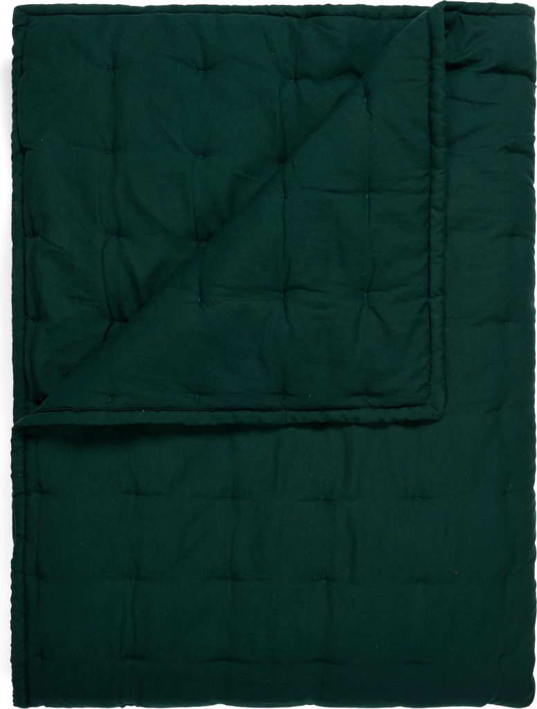 Narzuta Ruth 180 x 265 cm – elegancka narzuta w ciemnozielonym kolorze, idealna na łóżko