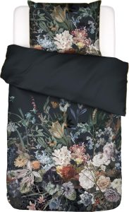 Pościel Eleanor 155 x 220 cm ciemnogranatowa z poszewką na poduszkę 80 x 80 cm – elegancki design, wysoka jakość, komfort snu