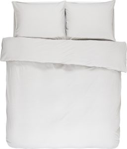 Pościel Guy biała 240 x 220 cm z 2 poszewkami na poduszki 60 x 70 cm – elegancki design, komfortowy materiał, idealna do sypialni