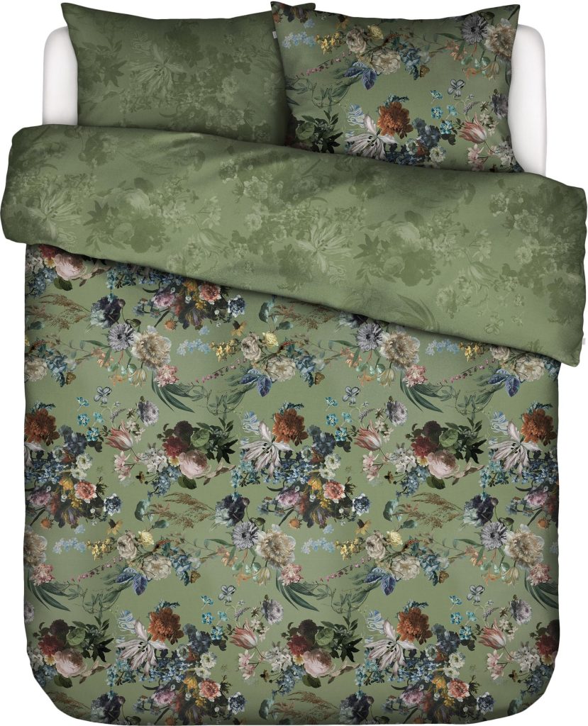 Pościel Isabelle 200 x 200 cm zielona z 2 poszewkami na poduszki 80 x 80 cm – elegancki design, komfortowy materiał, łatwa pielęgnacja