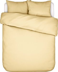 Pościel Minte 260 x 220 cm – żółta, z 2 poszewkami na poduszki 60 x 70 cm, komfortowa i elegancka