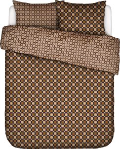 Pościel Teades 260 x 220 cm brązowa z bawełny satynowej z 2 poszewkami na poduszki 60 x 70 cm – elegancki design, wysoka jakość, komfort snu