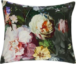 Poszewka na poduszkę Fleur ciemnozielona 60 x 70 cm – elegancki design, miękki materiał, idealna do sypialni
